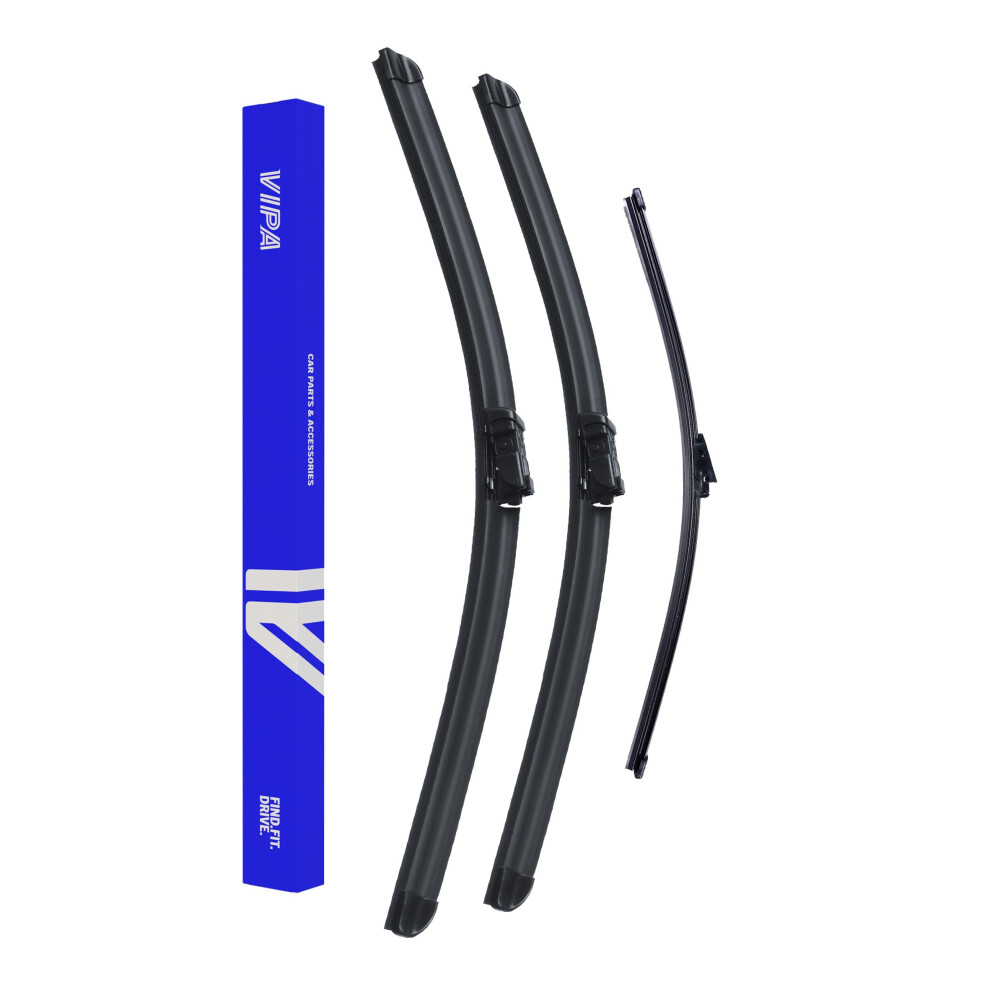 Vipa Car Parts Premium Wiper Blade Set | Fits: Vw Touran Mpv (Jan 2007 To Jun 2015) | All-Weather Performance | Durable, Streak-Free Windshield Wipers 5056162286764