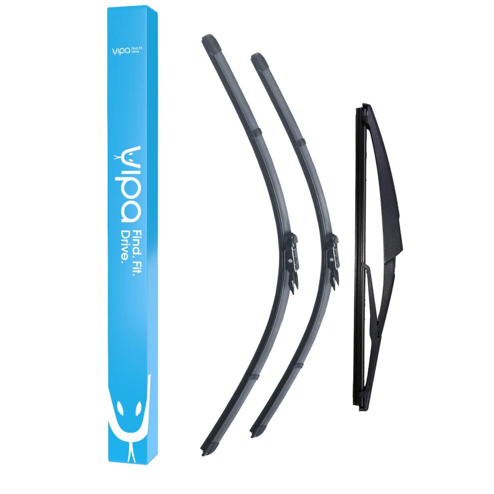 Vipa Wiper Blade Set Fits: Mercedes-Benz B-Class W246 W242 Early Hatchback Nov 2011 To Jul 2015 - Easy Fit Video Tutorial 5056162287433