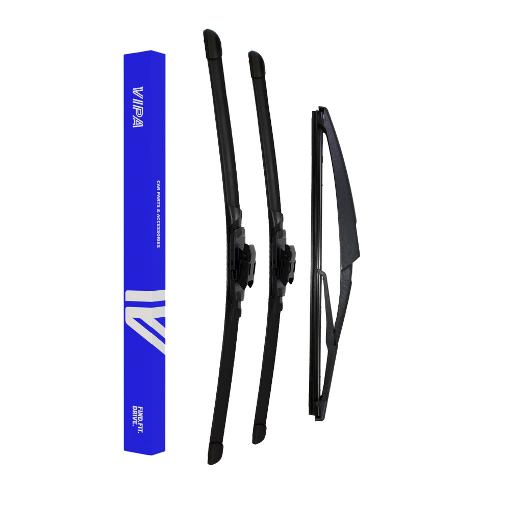 Vipa Car Parts Premium Wiper Blade Set | Fits: Renault Captur Hatchback (Mar 2016 To Nov 2019) | All-Weather Performance | Durable, Streak-Free 5056162288720
