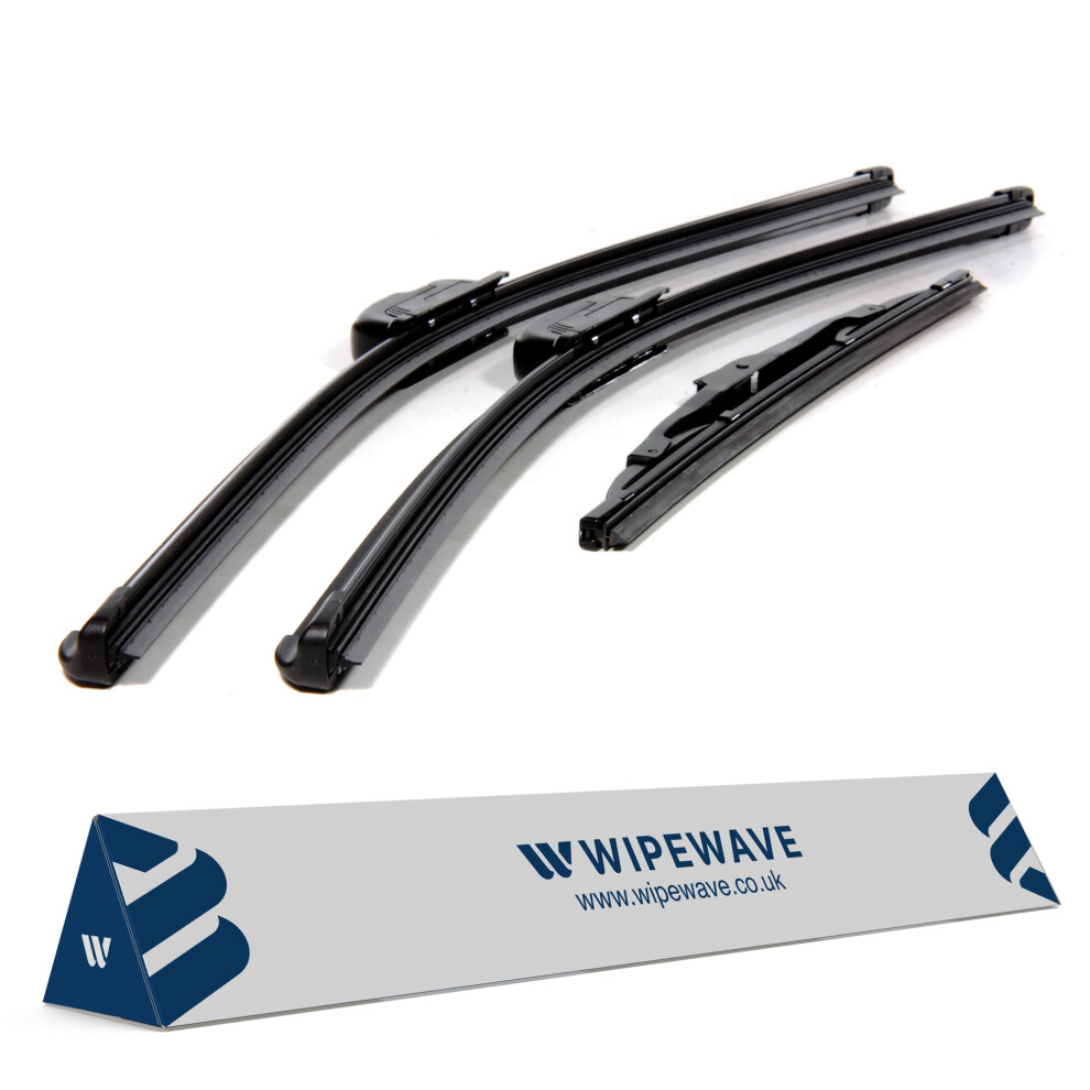 Wipewave Windscreen Wiper Blades For Ford Fiesta 2001-2007 Hatchback, 22" 16" 11" Front & Rear U-Hook Enhanced Clarity, Quick Installation, Easy 5056649532803