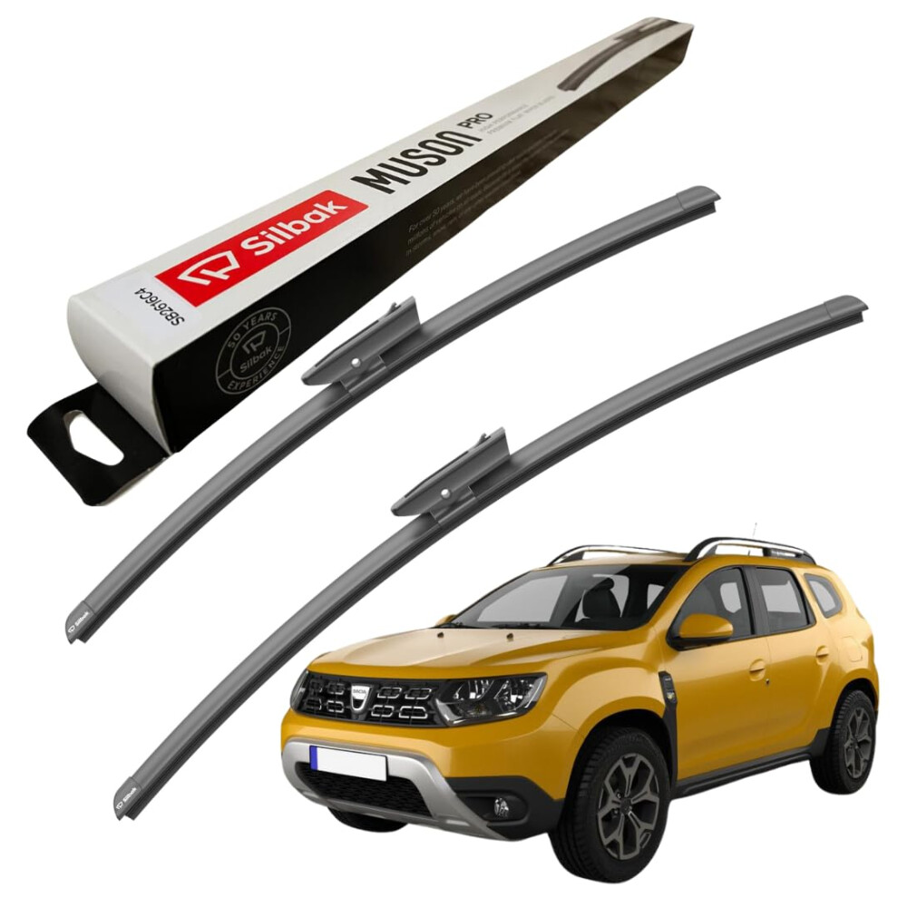 Silbak Windscreen Wipers, Fits For Dacia Duster (2018 Onwards) Wiper Blades, 550Mm/480Mm 5056807400173