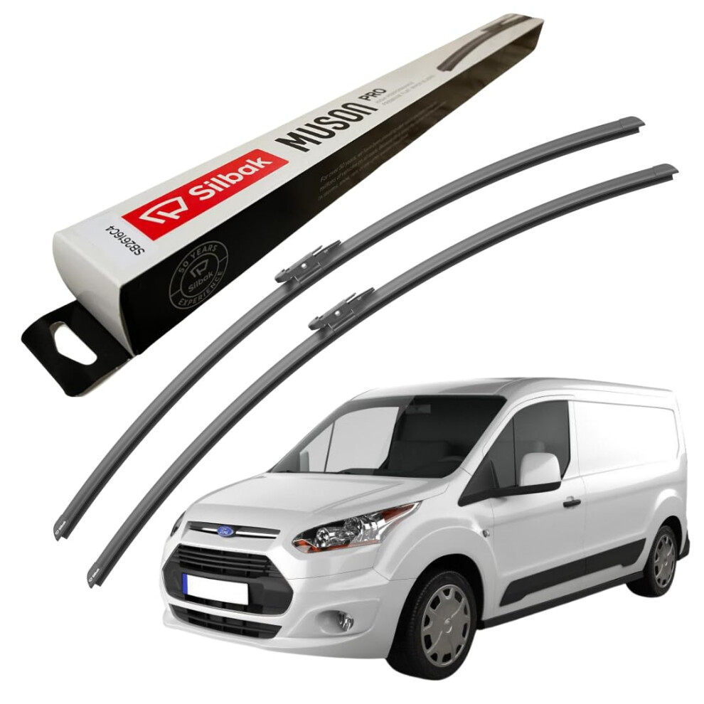 Silbak Windscreen Wipers, Fits For Ford Transit Connect (2014 Onwards) Front Wiper Blades, 750Mm/750Mm 5056807401958