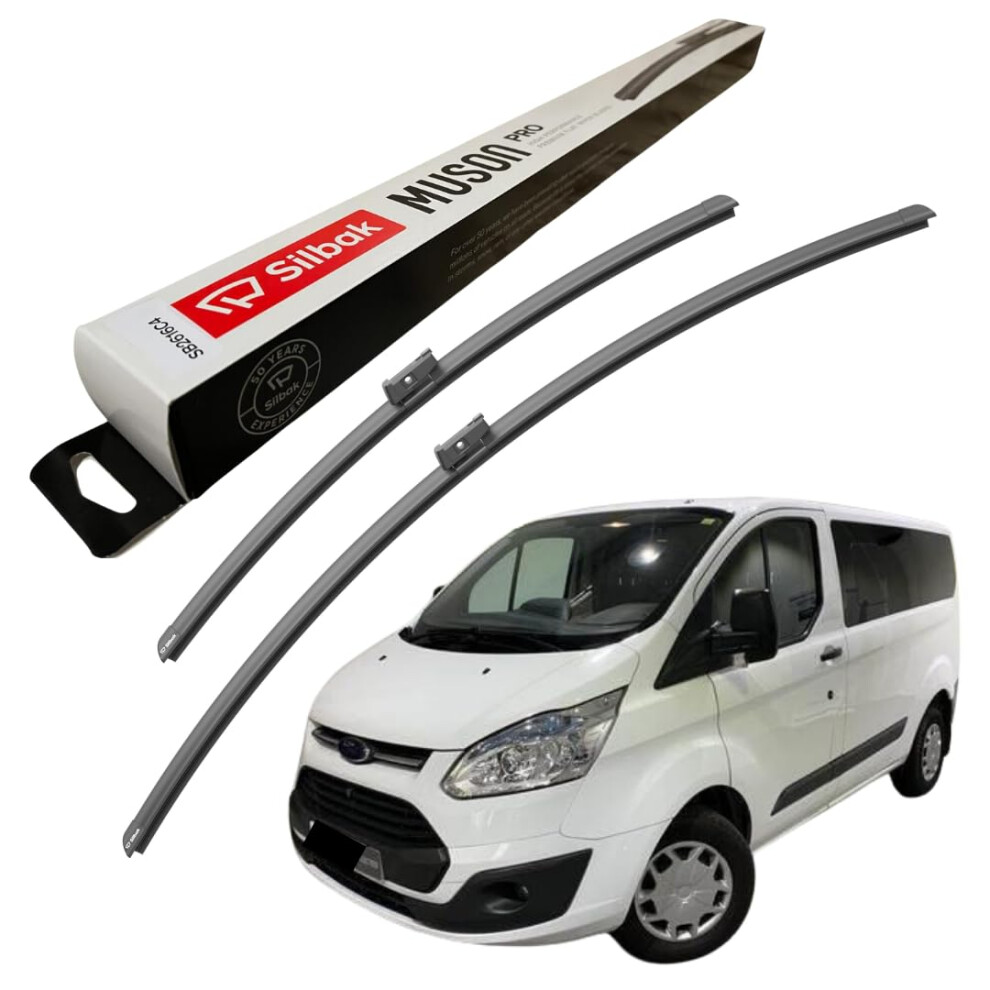 Silbak Windscreen Wipers, Fits For Ford Transit Mk8 (V363) (2014 Onwards) Front Wiper Blades, 750Mm/530Mm 5056807402320