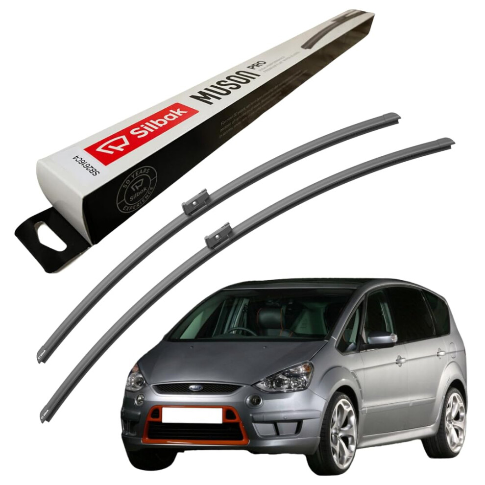 Silbak Windscreen Wipers, Fits For Ford S-Max (03/2006-01/2009) Front Wiper Blades, 750Mm/650Mm 5056807402122