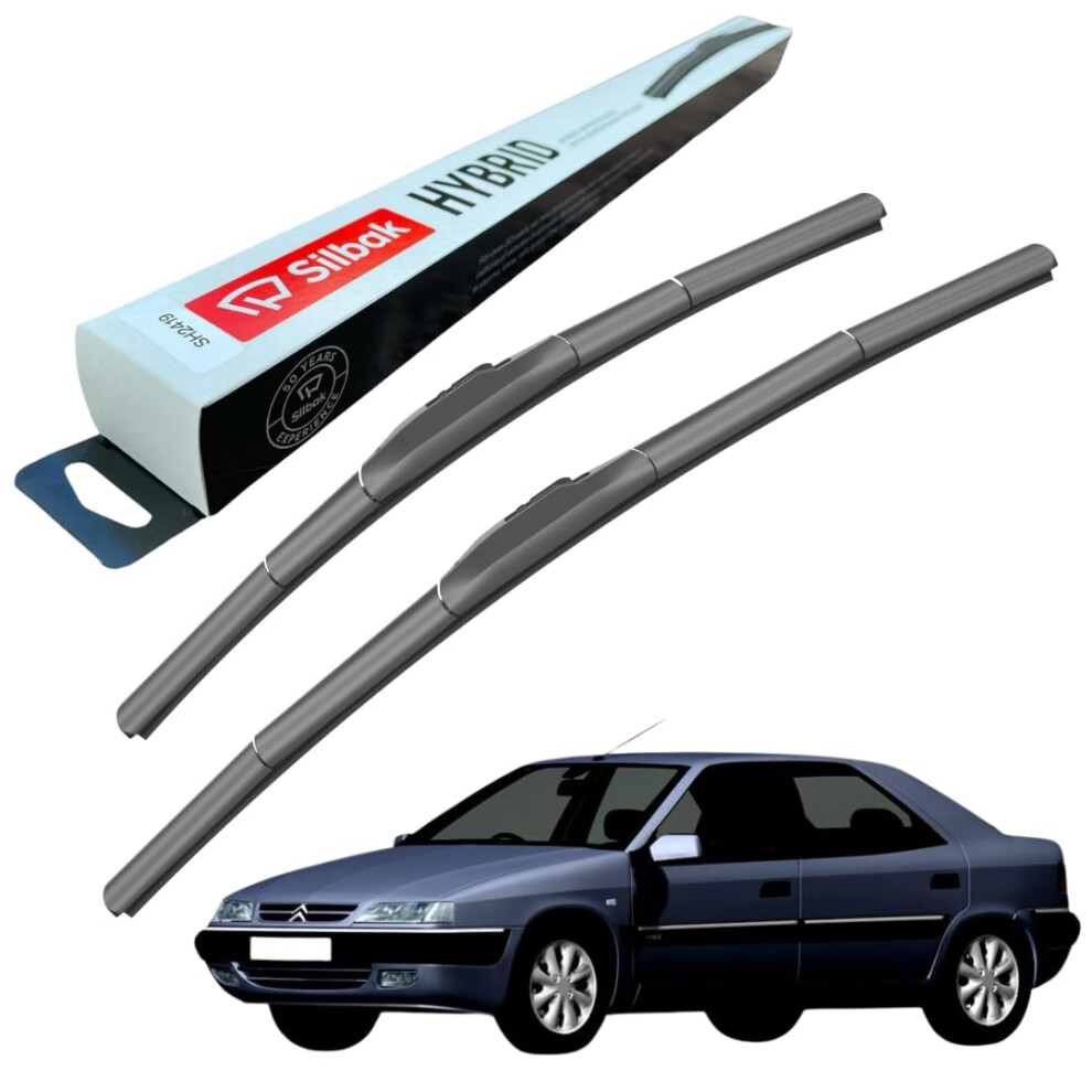 Silbak Windscreen Wipers, Fits For Citroen Xantia (10/1997-12/2001) Front Wiper Blades, 600Mm/500Mm 5056807403082
