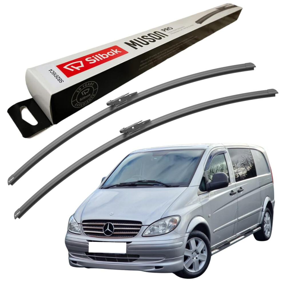 Silbak Windscreen Wipers, Fits For Mercedes Vito (09/2005-08/2010) Front Wiper Blades, 700Mm/650Mm 5056807402740