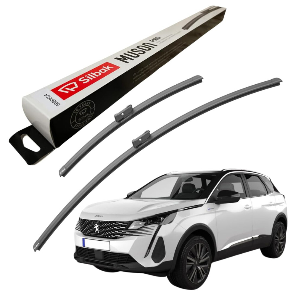 Silbak Windscreen Wipers, Fits For Peugeot 3008 Mk2 (07/2016-11/2023) Front Wiper Blades, 700Mm/400Mm 5056807404201