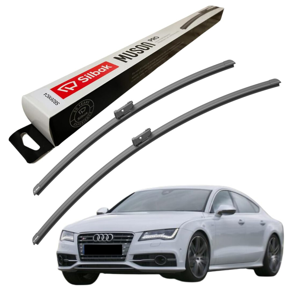 Silbak Windscreen Wipers, Fits For Audi S7 Sportback (04/2012-05/2018) Front Wiper Blades, 650Mm/530Mm 5056807405338
