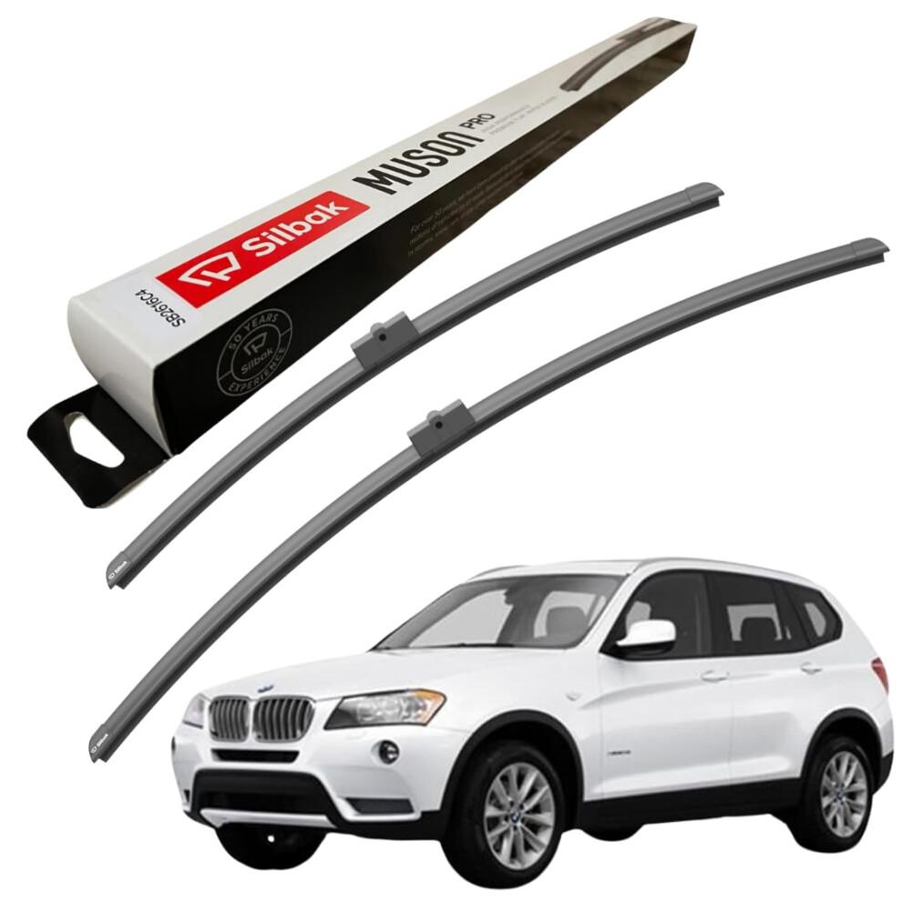 Silbak Windscreen Wipers, Fits For Bmw X3 (10/2010-08/2017) Front Wiper Blades, 650Mm/500Mm 5056807406168