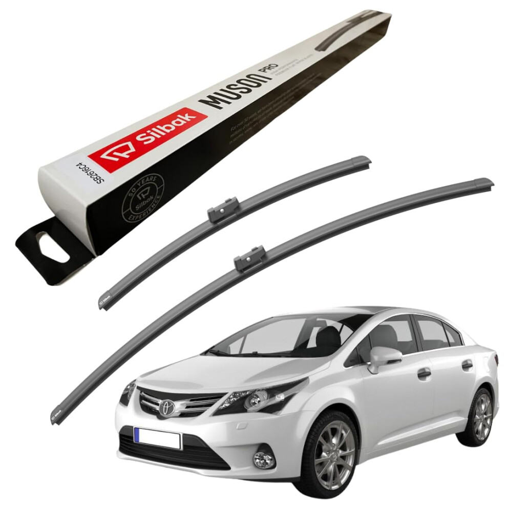 Silbak Windscreen Wipers, Fits For Toyota Avensis (2008 Onwards) Front Wiper Blades, 650Mm/400Mm 5056807407479