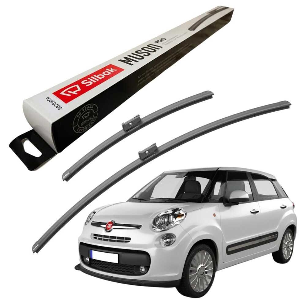 Silbak Windscreen Wipers, Fits For Fiat 500L (2012 Onwards) Front Wiper Blades, 650Mm/380Mm 5056807407707