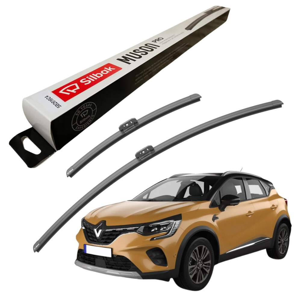 Silbak Windscreen Wipers, Fits For Renault Kaptur (2016 Onwards) Front Wiper Blades, 650Mm/350Mm 5056807407752
