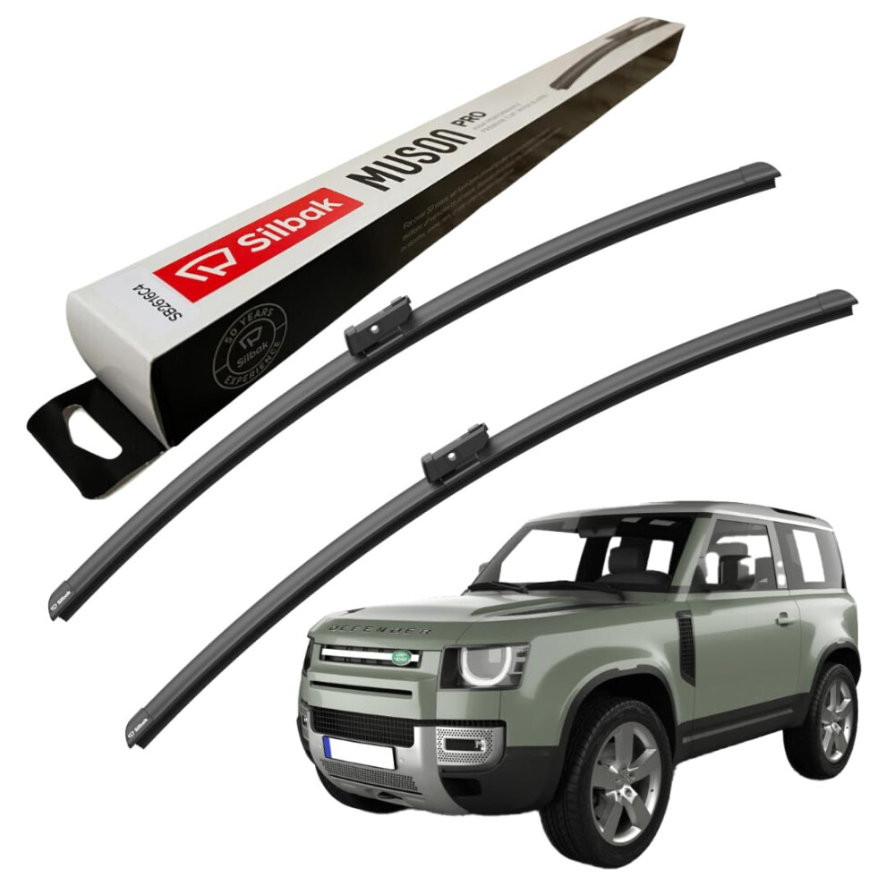 Silbak Windscreen Wipers, Fits For Land Rover Defender (09/2019 Onwards) Front Wiper Blades, 550Mm/550Mm 5056807409978