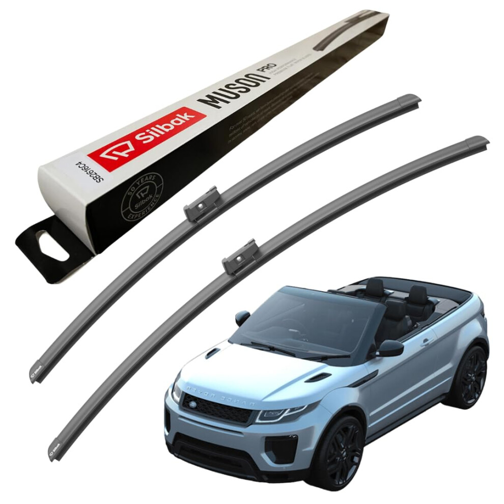 Silbak Windscreen Wipers, Fits For Land Rover Range Rover Evoque Cabrio (2016 Onwards) Front Wiper Blades, 600Mm/530Mm 5056807411964
