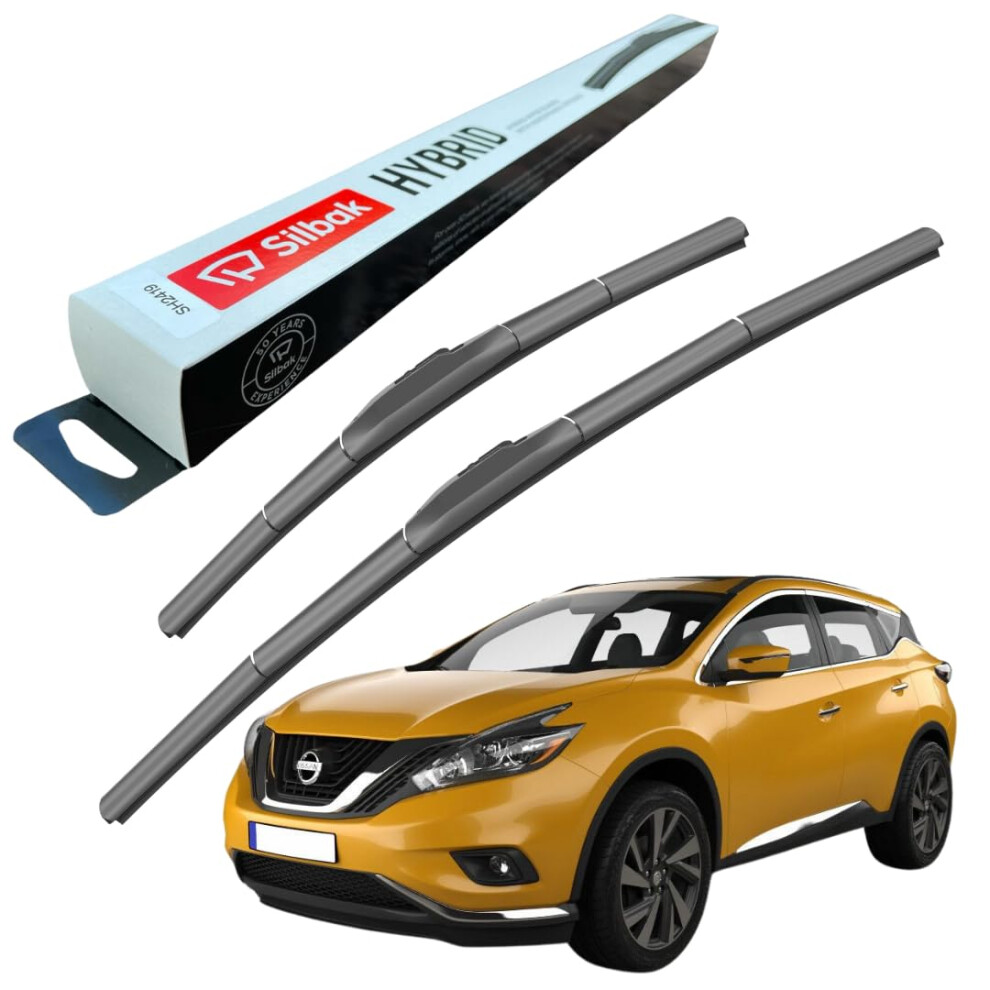 Silbak Windscreen Wipers, Fits For Nissan Murano (06/2016 Onwards) Front Wiper Blades, 650Mm/450Mm 5056807416570
