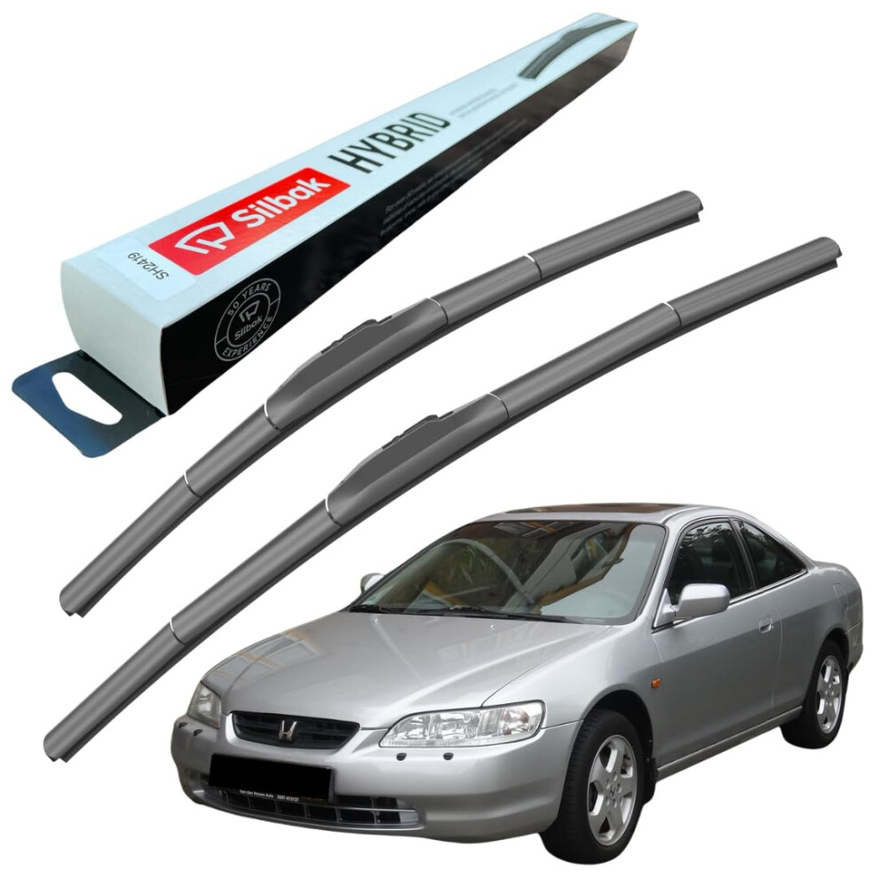 Silbak Windscreen Wipers, Fits For Honda Accord Coupe (12/1997-12/2002) Front Wiper Blades, 600Mm/480Mm 5056807414286