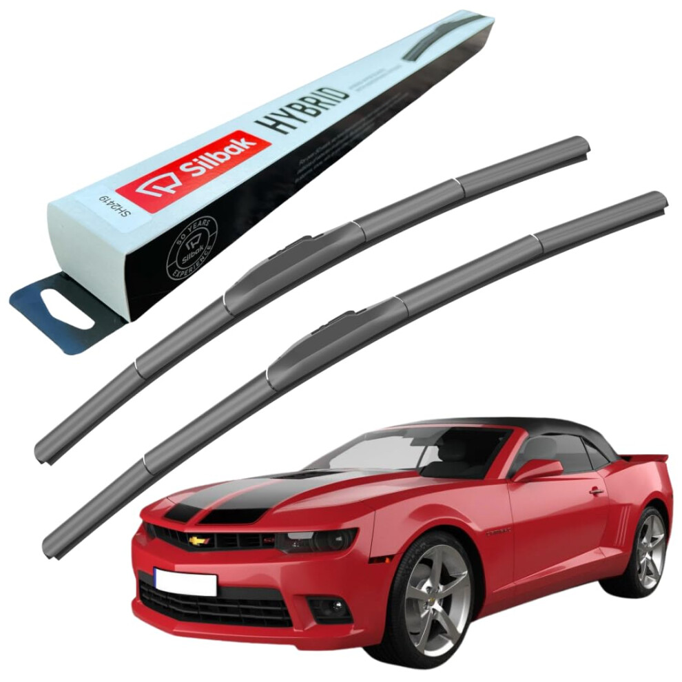 Silbak Windscreen Wipers, Fits For Chevrolet Camaro Convertible (02/2013 Onwards) Front Wiper Blades, 600Mm/530Mm 5056807414552