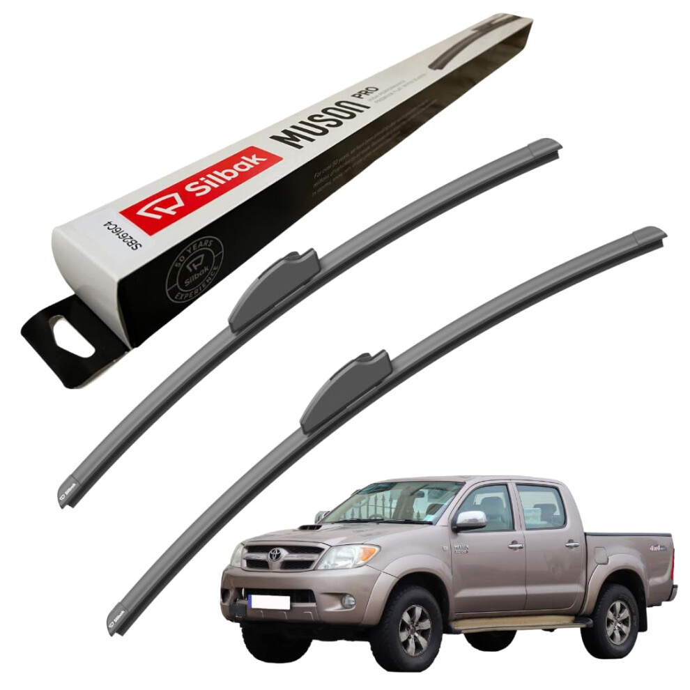 Silbak Windscreen Wipers, For Toyota Hilux (05/2005-06/2015) Wiper Blades, 530Mm/480Mm 5056807424483