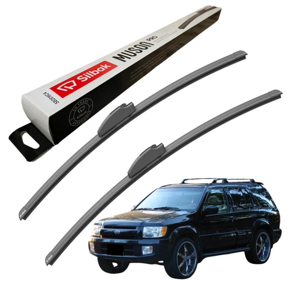 Silbak Muson Windscreen Wipers, Fits For Infiniti Qx4 (09/1996-08/2003) Front Wiper Blades, 550Mm/530Mm 5056807420409