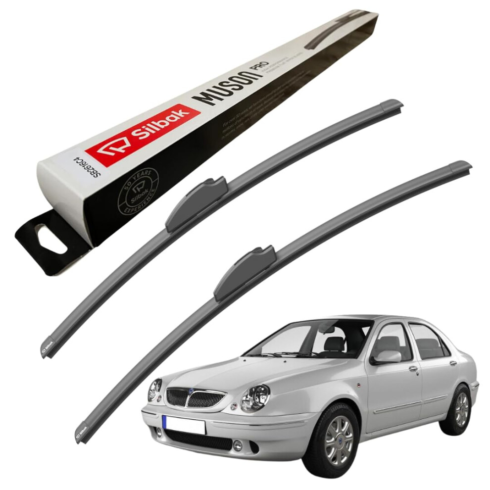 Silbak Windscreen Wipers, Fits For Lancia Lybra Berlina (10/1999-11/2006) Front Wiper Blades, 550Mm/500Mm 5056807409589