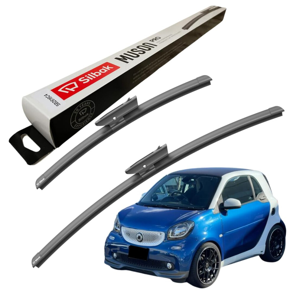 Silbak Windscreen Wipers, Fits For Smart (Mcc) Fortwo Cabrio (2015 Onwards) Front Wiper Blades, 500Mm/350Mm 5056807431467