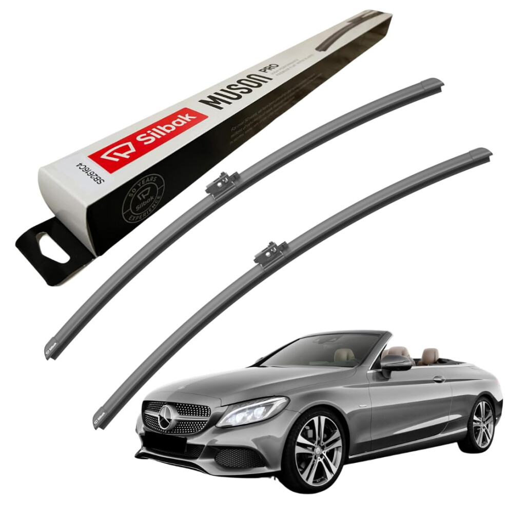 Silbak Windscreen Wipers, Fits For Mercedes C Class Cabrio (2016 Onwards) Front Wiper Blades, 550Mm/550Mm 5056807430019