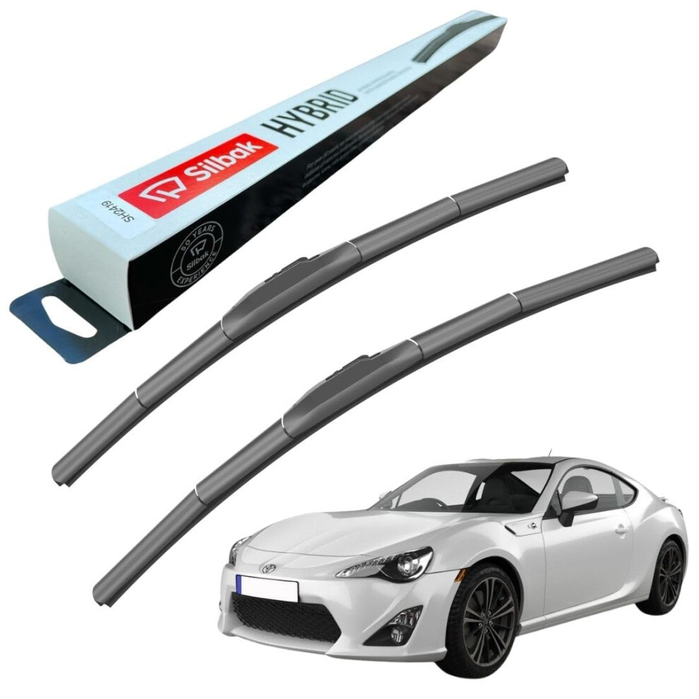 Silbak Windscreen Wipers, Fits For Toyota Gt86 (2012 Onwards) Front Wiper Blades, 550Mm/500Mm, Hybrid 5056807434574
