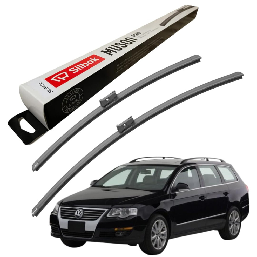 Silbak Windscreen Wipers, Fits For Vw (Volkswagen) Passat Variant (08/2005-11/2010) Front Wiper Blades, 650Mm/400Mm 5056807429082