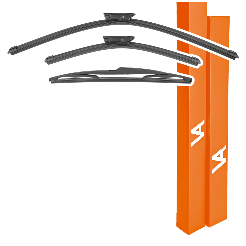 Via Albion? Wiper Blades For: Renault Clio Mk3 (Hatchback, 2007-2012) ? All-Weather Front & Rear Wipers Set 5060757060974