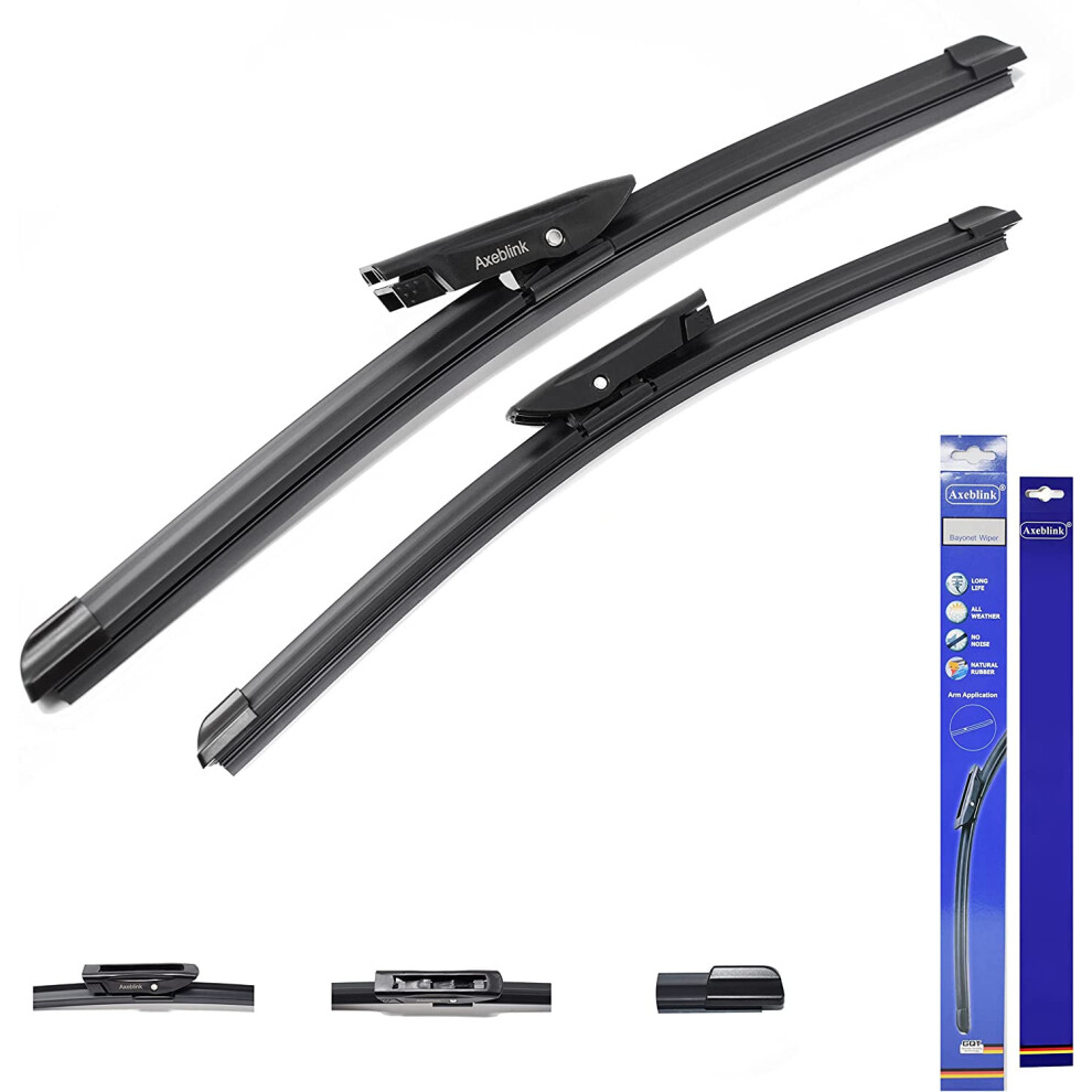 Axeblink Wiper Blade For Renault Captur 2013 Onwards Bayonet Front Wiper Blade (26" & 14", Bayonet) 7625895236599