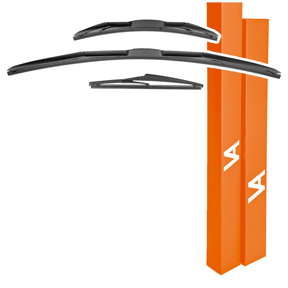 Via Albion? Wiper Blades For ? Kia Rio Mk3 & Mk4 (Hatchback, 2011-2021) ? All-Weather Front & Rear Wipers Set 5060757061254