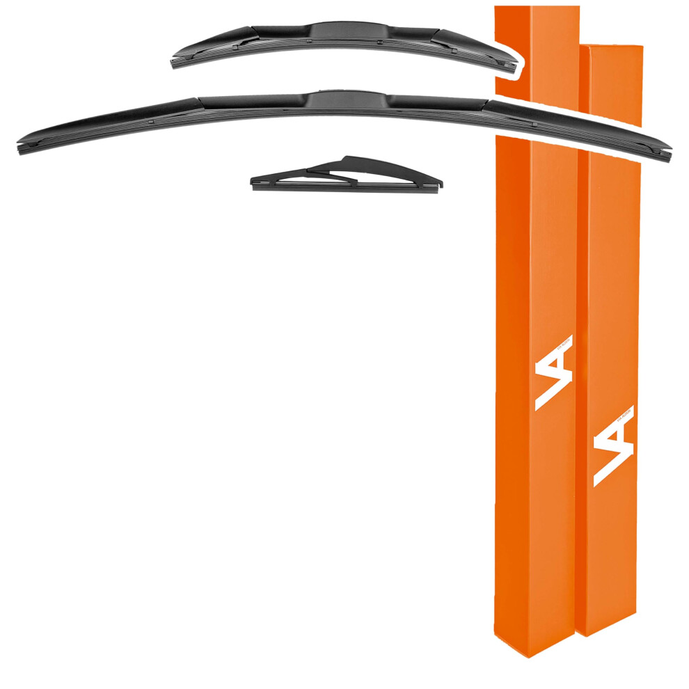 Via Albion? Wiper Blades For ? Toyota Auris Mk2 (Hatchback, 2012-2019) ? All-Weather Front & Rear Wipers Set 5060757061339