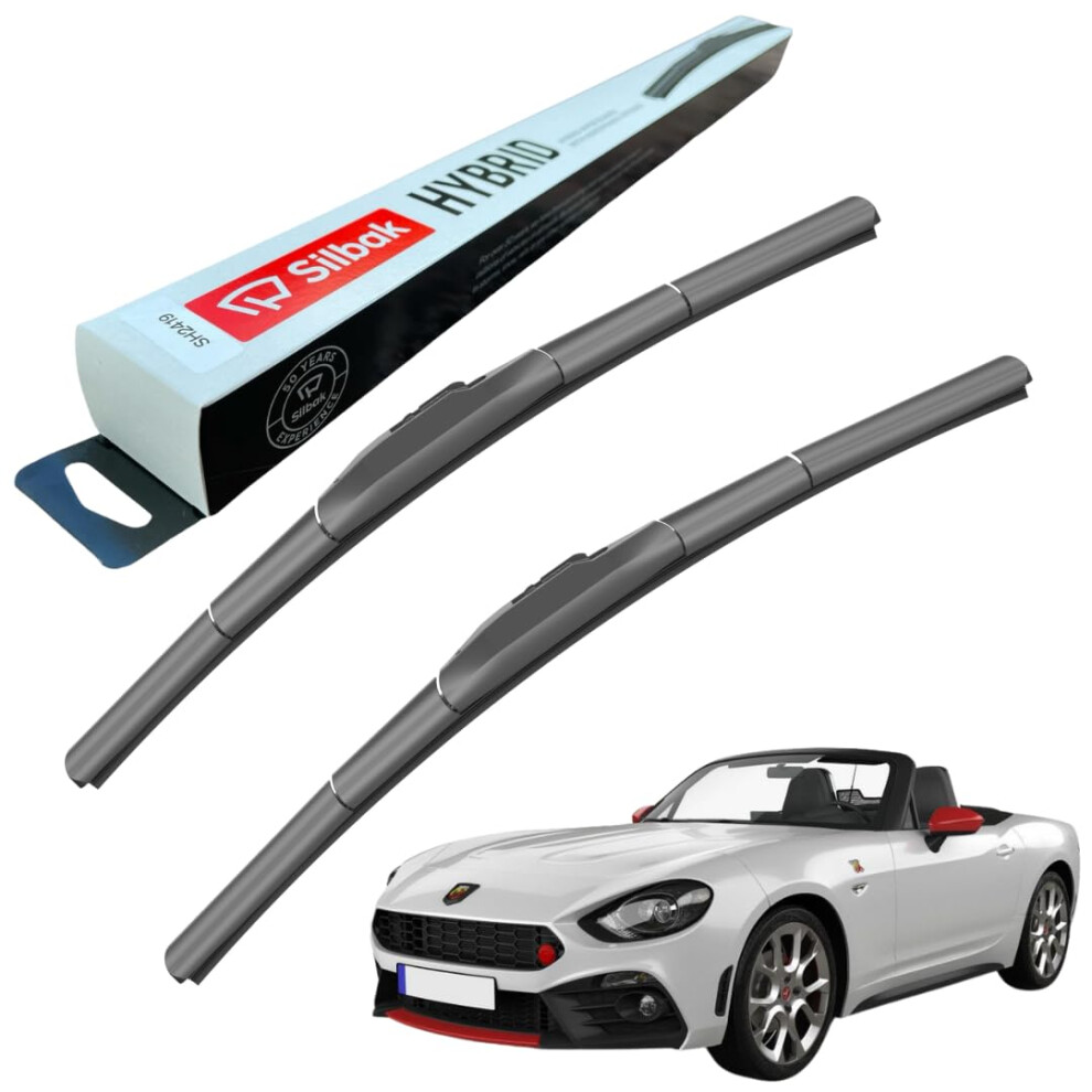 Silbak Windscreen Wipers, Fits For Abarth 124 Spider (2016 Onwards) Wiper Blades, 450Mm/480Mm 5060920849160