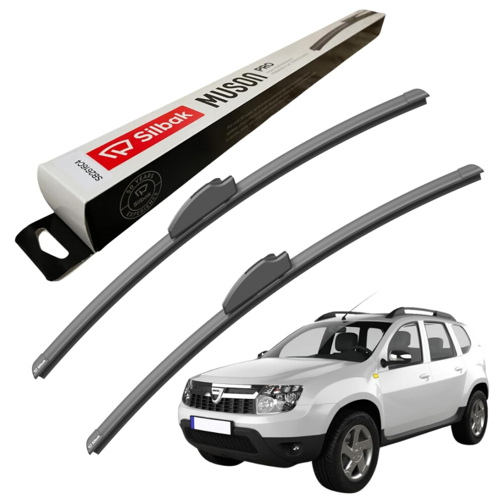 Silbak Windscreen Wipers, Fits For Dacia Duster (06/2012-11/2014) Front Wiper Blades, 500Mm/500Mm 5060920847722
