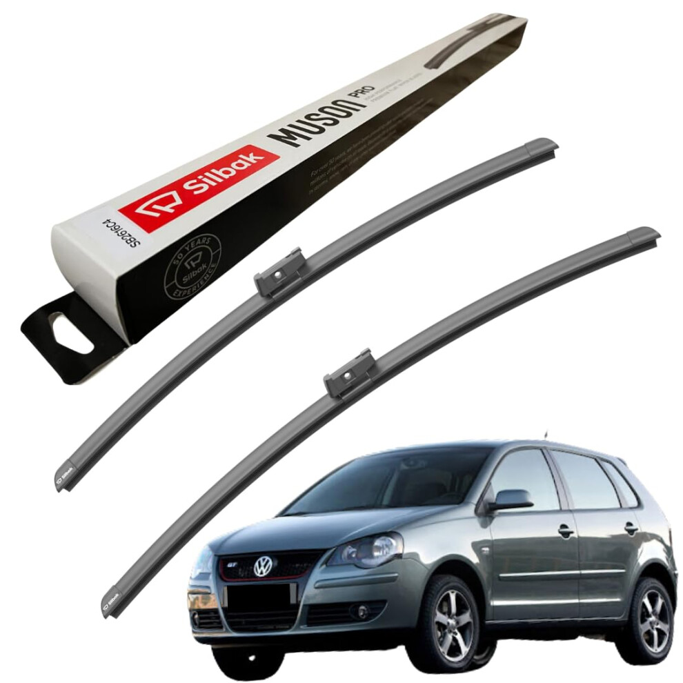 Silbak Windscreen Wipers, Fits For Vw Polo Classic (04/2005-02/2010) Wiper Blades, 530Mm/480Mm 5060920849795