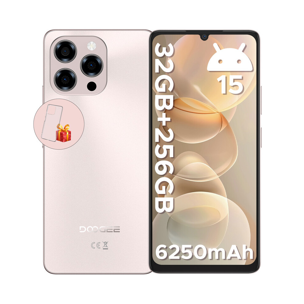 (Golden) Doogee Note 58 Pro Mobile Phones, 32(8+24) Gb+256Gb 2Tb Tf, 6250Mah & 6.75" Hd+ 90Hz Display, Newest Android Smartphone Pink 6923740279984