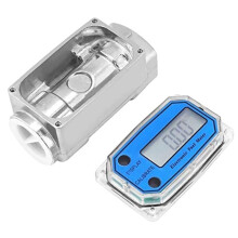 1PCS Digital Fuel Pump Flow Meter, Accessories Included