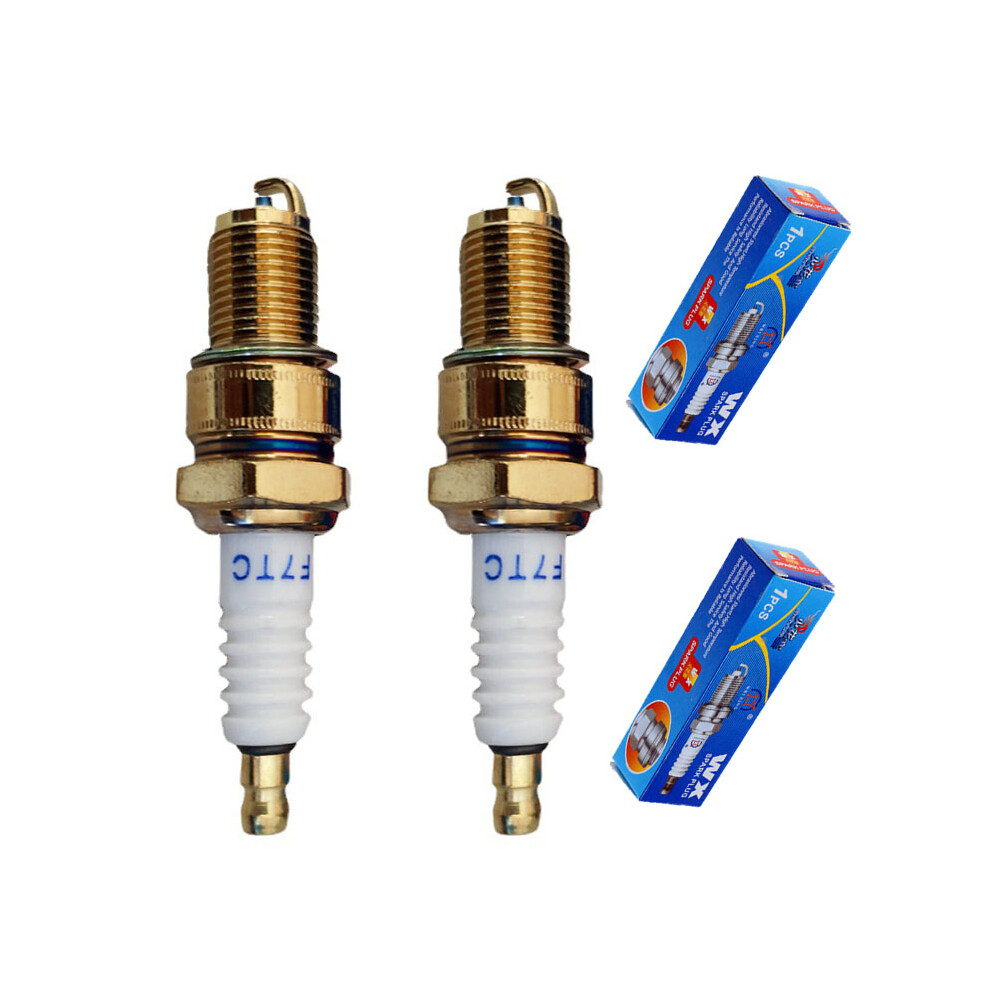 (Gold) 2Pcs F7tc Spark Plug For Gasoline Generator Four-Stroke Gasoline Microtiller Gold 320997754411
