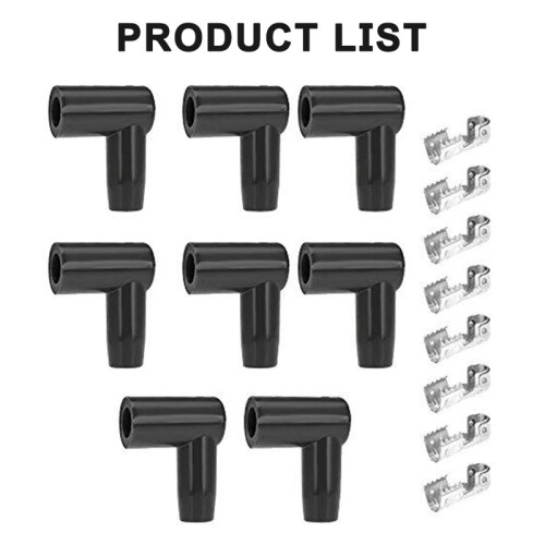 8 Set 90?? Angled Spark Plug Wire Boots HEI Spark Plug Boot Terminal Kit