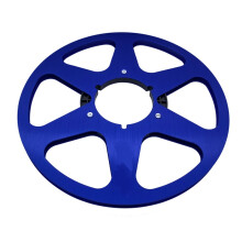 (Blue) 1Pcs Take Up Reel Empty Aluminum Takeup Reel With 6 Holes & 10 Inch