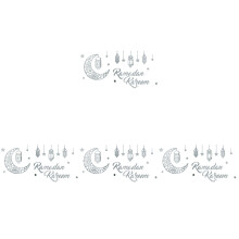 Silver Acrylic Moon Decal Eid Mubarak Mirror Effect Wall Sticker