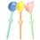 3Pcs Assorted Color Ceramic Flower Spoons Compact Soup and Cake Spoon 1