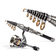 Silver Portable Carbon Fiber Sea Fishing Rod Mini Throwing Rod