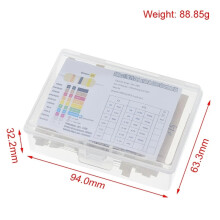 1/2W Carbon Film Resistors 30 Values 300PCS 1/2W 5% Carbon Film Resistors Resistor Kit