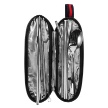 1Set Stainless Steel Outdoor Cookware Set Portable Camping Tableware