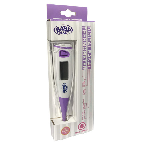 Basal Thermometer for Ovulation - Switchable C/F - Temperature Chart - Hard Storage Case - BabyMad 2