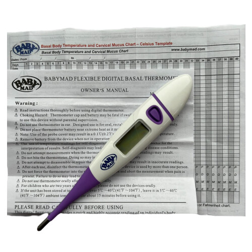 Basal Thermometer C/F Switchable and 10 x Ovulation Tests - Temperature Chart - Storage Case 2