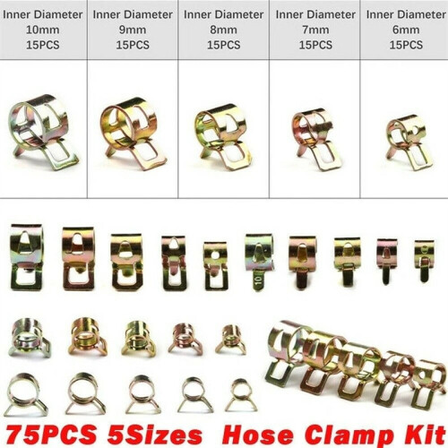 75Pcs M6-M10 Clamp Hoop Set, Pipe Ring Holding Replacement Kit