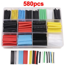 580PCS Heat Shrink Tubing Wrapping Kit 2:1 Shrinkable Wire Shrinking Wrap Tubing