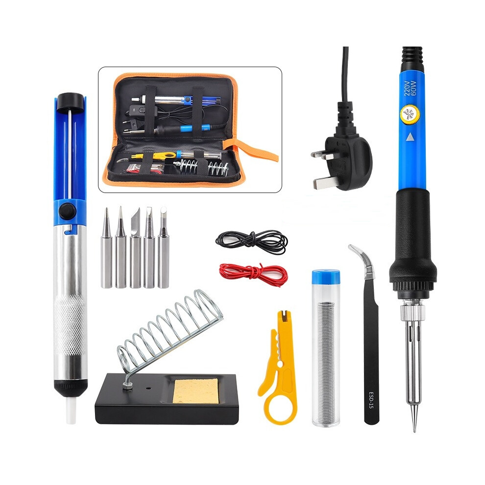 (Uk) 60W Adjustable Temperature Soldering Iron Kit | Welding Tool For Electronics Projects 413590557159